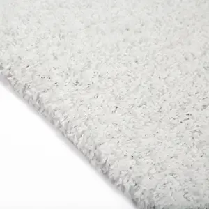 Snow White Plain Shaggy Rug - California