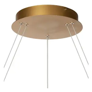 Lucide VIDAL - Pendant light - 78 cm - LED Dim. - 1x92W 2700K - Matt Gold / Brass