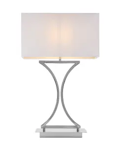 Anson Lighting Virginia Table light finished in Chrome plate and white fabric