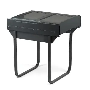 450mm Dark Grey Base Mounted Cabinet Bin 2 x 28L