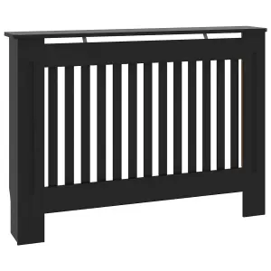 Berkfield Radiator Cover Black 112x19x81 cm MDF