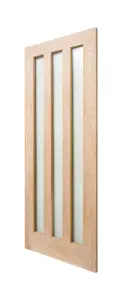 Modern 3P Panel Oak Frosted Glzd Door 1981 x 762mm