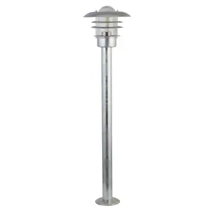 Lighting Collection Galvanised Outdoor Lantern Post