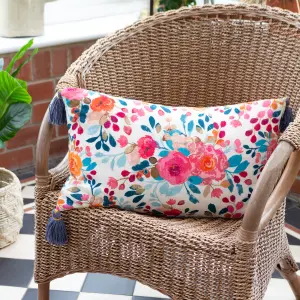 Wylder Posies Floral Tasselled Feather Filled Cushion