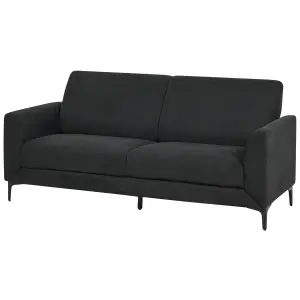 3 Seater Fabric Sofa Black FENES