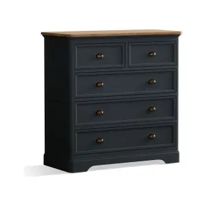 Ashton Oak and Blue Painted 2 Over 3 Chest of drawers