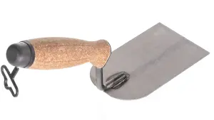 Toolty Margin Plastering Trowel with Wooden Handle 80mm Grinded Carbon Steel for Brickwork and Plastering Rendering DIY