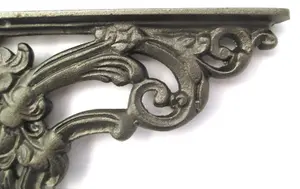 Castelion Single Small Cast Iron Victorian Scroll Leaf Shelf Bracket