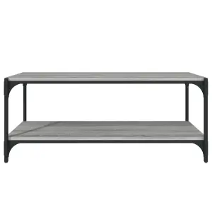 Berkfield TV Cabinet Grey Sonoma 100x33x41 cm Engineered Wood and Steel