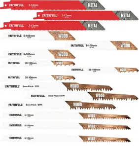 Faithfull Reciprocating Saw Blade Set (15 Pieces) - XMS23RECIP15