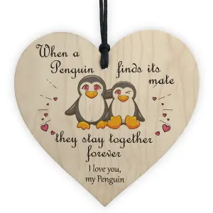 Valentines Gifts For Him Her Heart Penguin Gift Anniversary Gift For Boyfriend Husband