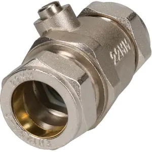 22mm Full Bore Chrome-plated Isolating Valve Hot or Cold Systems for Copper Pipe