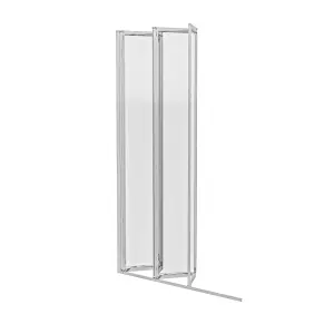 Nes Home Parga 800 x 1400 mm 4 Fold Door Bath Shower Screen Chrome Frame