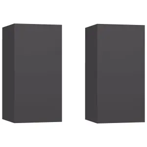 Berkfield TV Cabinets 2 pcs Grey 30.5x30x60 cm Engineered Wood