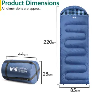 Trail Cotton Sleeping Bag Luxury Flannel Lined 3 to 4 Season Single with Bag