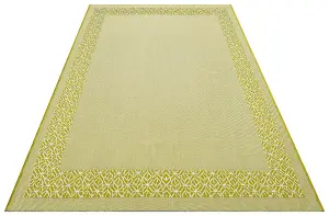 Green Bordered Modern Easy To Clean Rug For Dining Room-160cm x 230cm