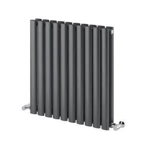 Kensington Grey Double Horizontal Radiator - 600x590mm