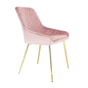 Hamilton - Dining x2 Chair in Velvet - (Pink)