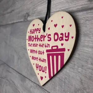 Red Ocean Funny Mothers Day Lockdown Gifts Novelty Gifts For Mum Wooden Heart Keepsake