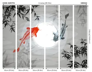 Origin Murals Watercolour Koi Fish Matt Smooth Paste the Wall Mural 300cm wide x 240cm high