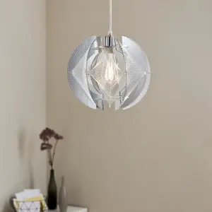 GoodHome Bastberg Transparent Pendant ceiling light, (Dia)310mm