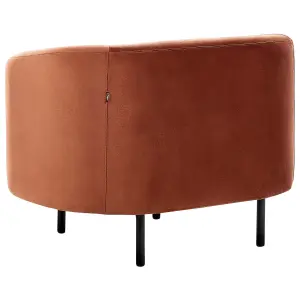 Beliani Traditional Armchair LOEN Velvet Orange