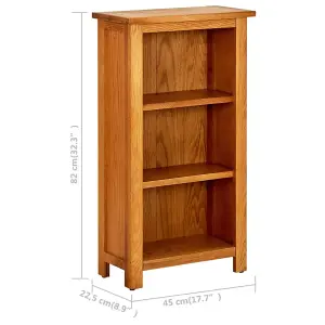 Berkfield Bookcase 45x22.5x82 cm Solid Oak Wood