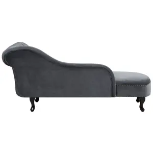 Right Hand Chaise Lounge Velvet Grey NIMES