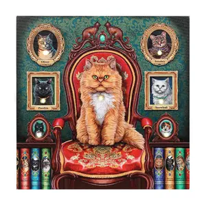 Lisa Parker Mad About Cats Light Up Canvas Multicoloured (30cm x 30cm)