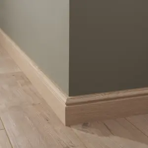 GoodHome Natural MDF Skirting board (L)2200mm (W)90mm (T)19mm