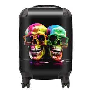 Happy Skeletons In Sunglasses Suitcase - Mini Cabin