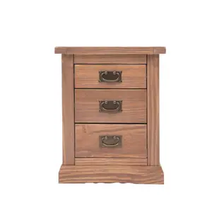 Tirolo 3 Drawer Bedside Table Brass Drop Handle