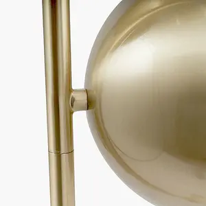 Brass Metal and White Orb Dome Floor Lamp