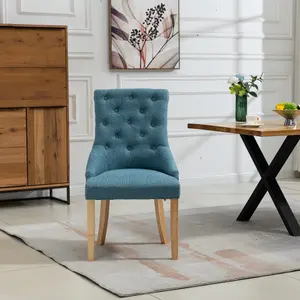 Ravenna Fabric Dining Chairs - Set of 2 - Teal