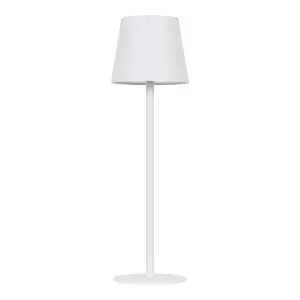 GoodHome Quelea Matt White Rechargeable Integrated LED Table lamp