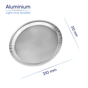 20 Pk Coppice Silver Round Aluminium Foil Platters for Parties, Buffets & Entertaining 31cm Food Safe