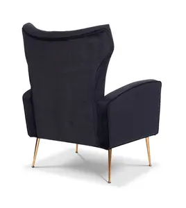 Velvet Black Talia Accent Chair