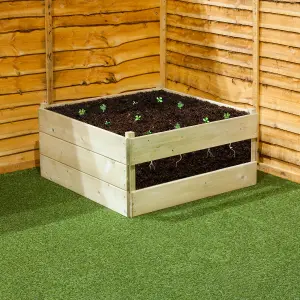 Greena Double Window Raised Bed 45cm High, 90 x 90cm