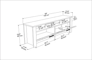 Decorotika Manhattan TV Stand TV unit for TVs up to 63 inch