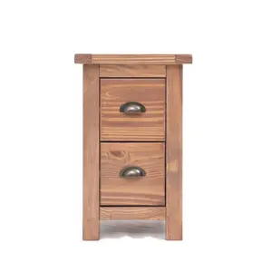 Padua 2 Drawer Petite Bedside Table Brass Cup Handle