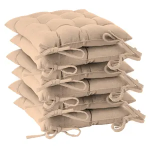 Harbour Housewares - Square Garden Chair Seat Cushions - Pack of 6