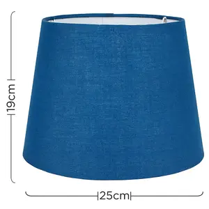 ValueLights Aspen Modern Small Tapered Table Floor Lamp Light Shade with Blue Fabric Finish