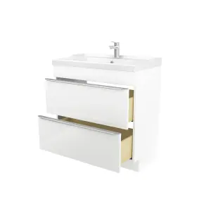 GoodHome Imandra White Freestanding Vanity unit & basin set - Includes Lana basin (W)804mm