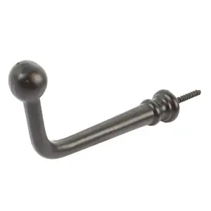 Hammer & Tongs - Flat Top Screw Hook - W20mm x H60mm - Black