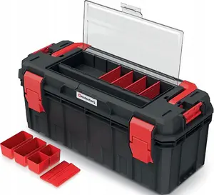 Hand tool box Modular Organis Stackable Lockable Heavy Duty Metal Hinges 3 Sizes Large with organiser