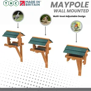 Maypole Wall-Mounted Adjustable Bird Table With Easy Clean Removeable Base