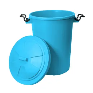 simpa 50L Sky Blue Plastic Locking Lid Bin