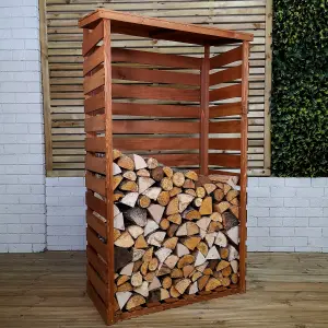 157cm x 88cm Large Wooden Outdoor Garden Patio Log Store Shed