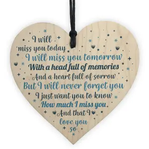 Red Ocean Mum Dad Nan Grandad Friend Heart Memorial Keepsake Plaque Bereavement Gift In Memory Sign