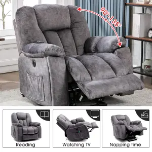 Power Massage Lift Recliner Chair with Heat & Vibration for Elderly, Heavy Duty and Safety Motion Reclining Mechanism